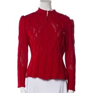 St. John Collection Red Cable Knit Sweater- size 8